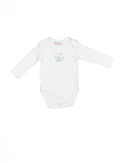 Pre-owned Brums Babies' Long Sleeve Onesie In White