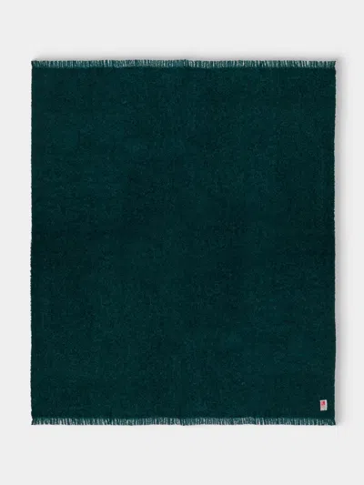 Brun De Vian-tiran Cirrus Handwoven Mohair Throw (71in/1.8m) In Green