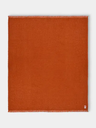 Brun De Vian-tiran Cirrus Handwoven Mohair Throw (71in/1.8m) In Orange