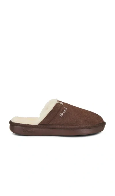 Brunch Essential Suede Shearling In Brown