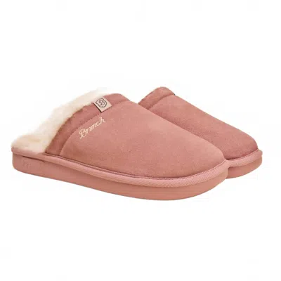 Brunch Women's Essential Suede Shearling Slippers In Mauve In Pink