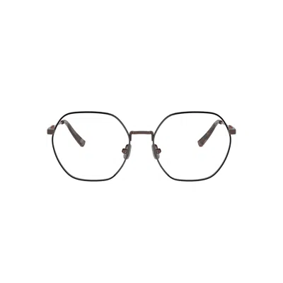 Brunello Cucinelli 0bc1001t Thin Geometric Titanium Eyeglasses With Adjustable Nose Pads In Transparent