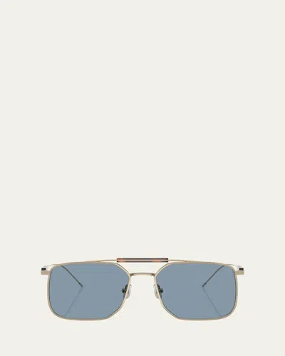 Brunello Cucinelli 0bc2005st Square Metal Sunglasses In Gold