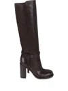 Brunello Cucinelli 100mm Buckle-strap Leather Boots In Brown