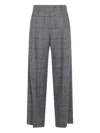 Brunello Cucinelli Front Pleated Wide Leg Trousers With Belt Loops In Gray