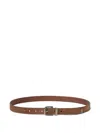 Brunello Cucinelli Reversed Calfskin Belt In Brown