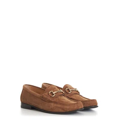 Pre-owned Brunello Cucinelli 1250$ Brown Suede Loafers - Horse-bit