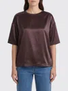 Brunello Cucinelli Short Sleeves Blouse In Brown