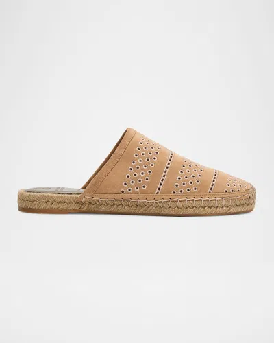 Brunello Cucinelli Embroidered Suede Espadrille Mules