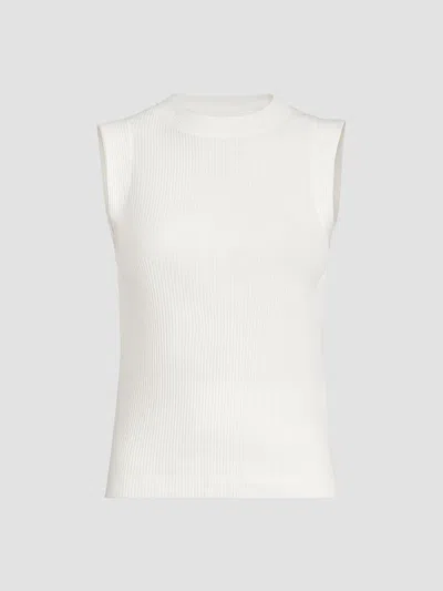 Brunello Cucinelli Monili-embellished Ribbed-knit Top In White