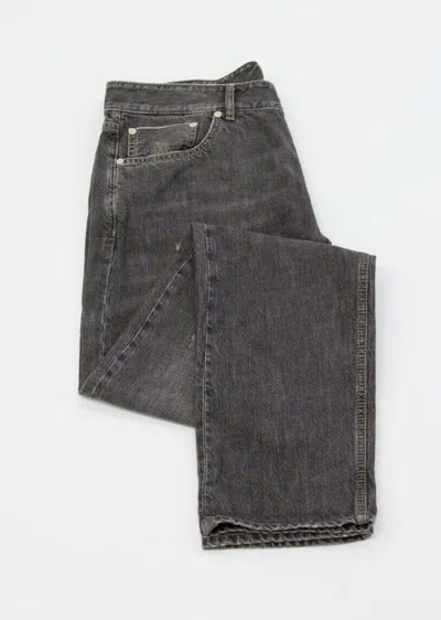 Pre-owned Brunello Cucinelli $1430  Men's "traditional Fit" Distressed Jeans A242 In Gray