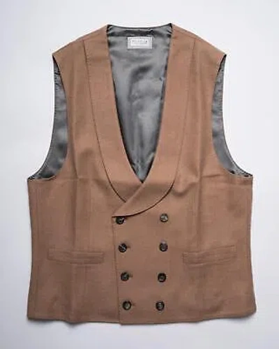 Pre-owned Brunello Cucinelli $1,975 Camel Beige Wool Cashmere Vest Waistcoat 50 It M