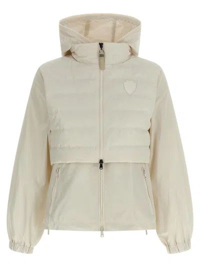 Brunello Cucinelli 2 In 1 Jacket Puffer Jackets Beige In White