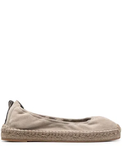Brunello Cucinelli 20mm Slip-on Suede Espadrilles In Grey