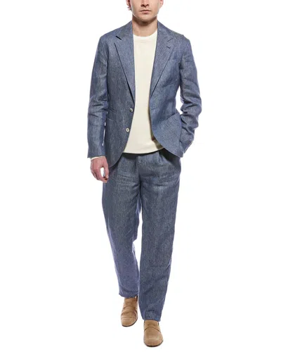 Brunello Cucinelli 2pc Linen Suit In Blue