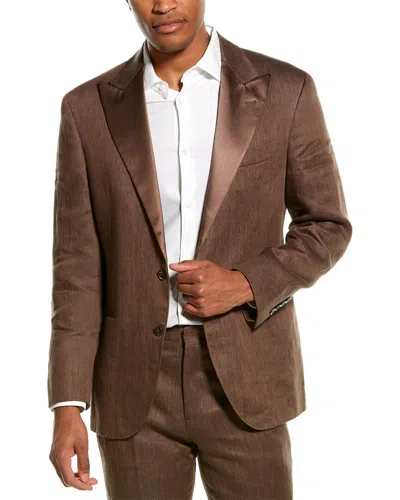 Brunello Cucinelli 2pc Linen Tuxedo Suit In Brown