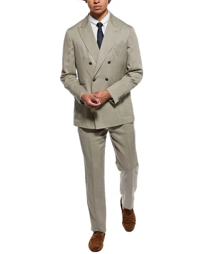 Brunello Cucinelli 2pc Silk & Linen-blend Suit In Brown