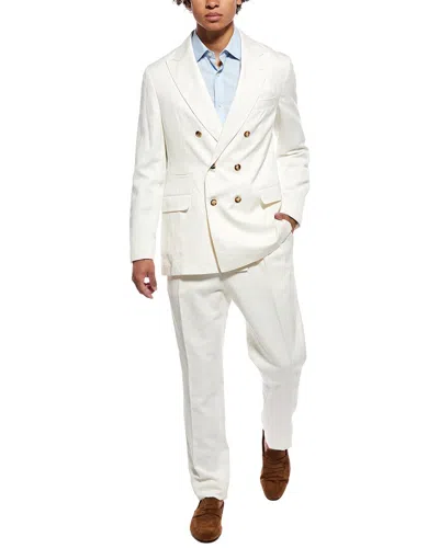 Brunello Cucinelli 2pc Silk & Linen-blend Suit In White