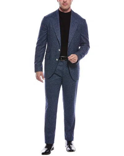 Brunello Cucinelli 2pc Silk & Wool-blend Suit In Blue