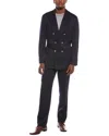 Brunello Cucinelli 2pc Silk Suit With Pleated Pant In Blue