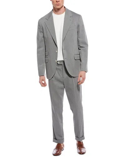 Brunello Cucinelli 2pc Suit With Pleated Pant In Gray