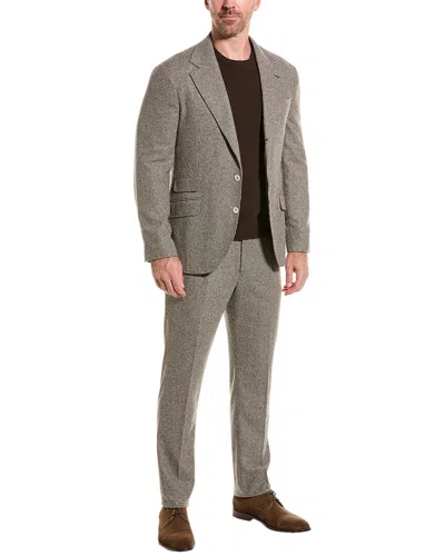 Brunello Cucinelli 2pc Wool & Cashmere-blend Suit In Brown