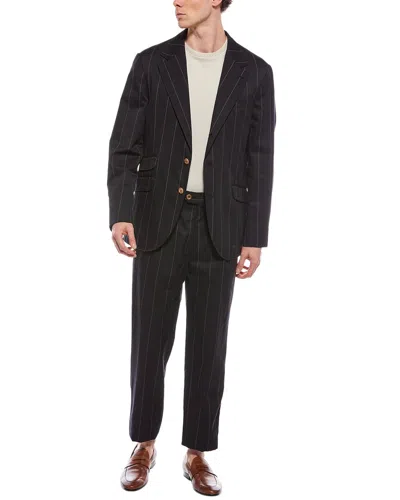 Brunello Cucinelli 2pc Wool-blend Suit With Pleated Pant In Black