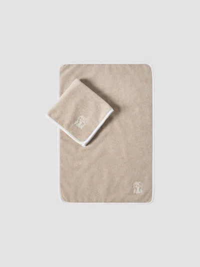 Brunello Cucinelli 2-piece Cotton Terrycloth Towel Set In Neutral