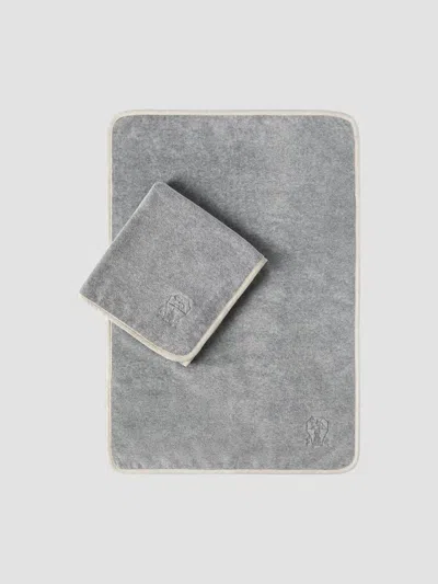 Brunello Cucinelli 2-piece Cotton Terrycloth Towel Set In Gray