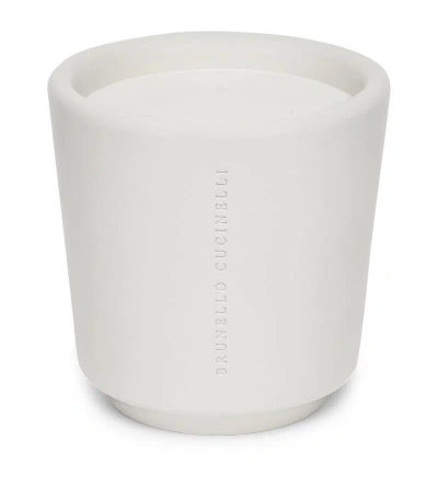 Brunello Cucinelli 3-wick Ebano Candle (18cm) In White