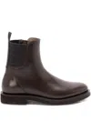 Brunello Cucinelli Matt Leather Chlesea Boots With Shiny Detail Shoes In Brown
