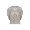 Brunello Cucinelli 3d Diamond Net Grey Silk Vest In Grey