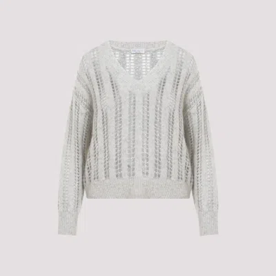 BRUNELLO CUCINELLI 3D RIBBED AND SHINY NET SWEATER