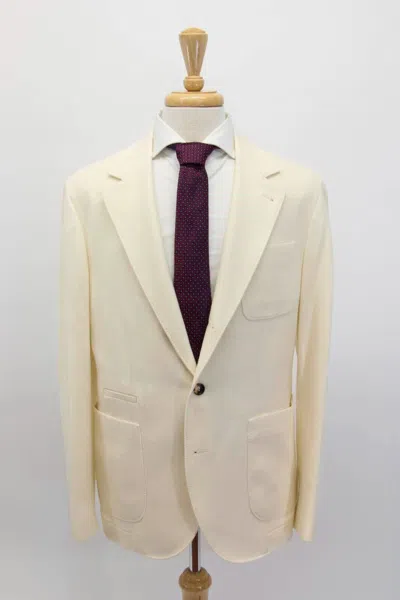 Pre-owned Brunello Cucinelli $4,895  Men's Cashmere-silk-wool Sport Coat 52/ 42us A242 In White