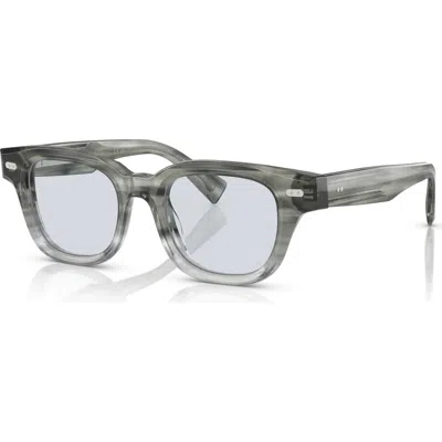 Brunello Cucinelli 48mm Rectangle Optical Glasses In Gray