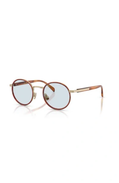 Brunello Cucinelli 48mm Round Optical Glasses In Brown