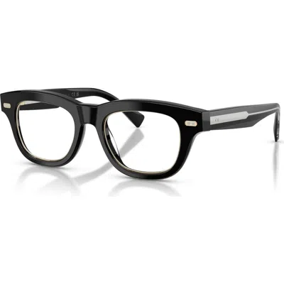 Brunello Cucinelli 48mm Square Optical Glasses In Black