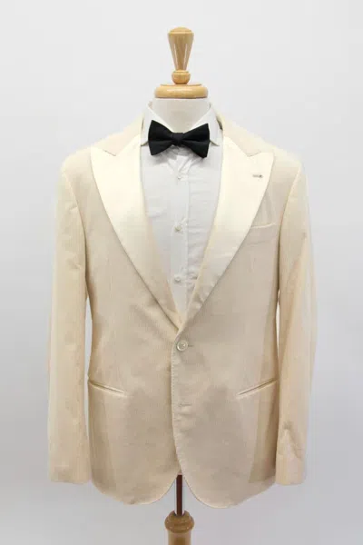 Pre-owned Brunello Cucinelli $4,995  Men's Corduroy Tuxedo Jacket A242 In White