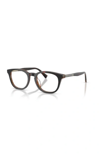 Brunello Cucinelli 49mm Rectangle Optical Glasses In Blue