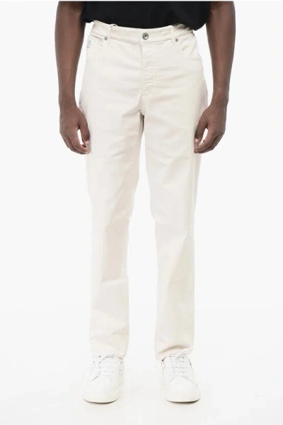 Brunello Cucinelli 5-pocketed Stretch Cotton Pants In Neutral