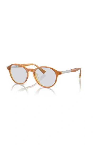 Brunello Cucinelli 50mm Oval Optical Glasses In Brown