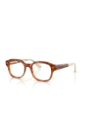 Brunello Cucinelli 50mm Rectangle Optical Glasses In Brown