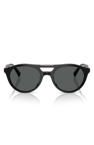 Brunello Cucinelli 51mm Polarized Oval Sunglasses In Black