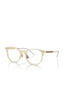 Brunello Cucinelli 51mm Rectangle Optical Glasses In Gold