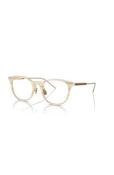 Brunello Cucinelli 51mm Rectangle Optical Glasses In Gold