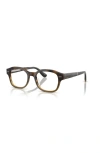 Brunello Cucinelli 53mm Rectangle Optical Glasses In Black