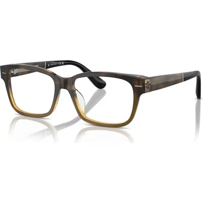 Brunello Cucinelli 53mm Rectangle Optical Glasses In Black