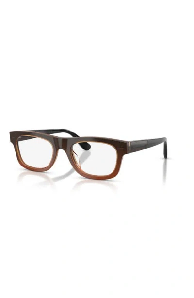 Brunello Cucinelli 53mm Rectangle Optical Glasses In Brown