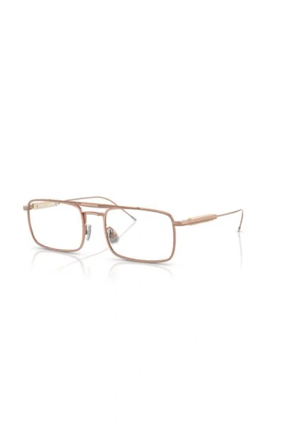 Brunello Cucinelli 53mm Rectangle Optical Glasses In Gold