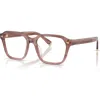 Brunello Cucinelli 53mm Rectangle Optical Glasses In Brown